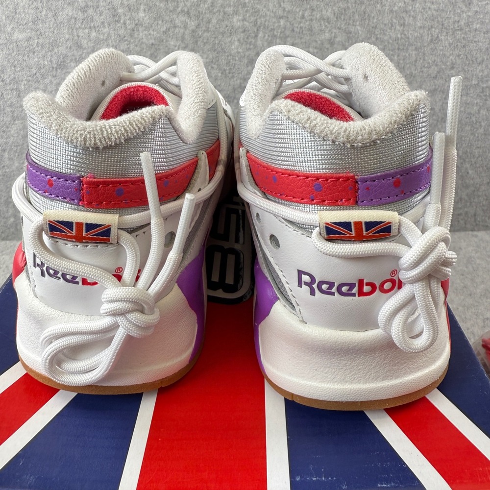 Reebok Aztrek R58 Unisex Running Shoes White Purple Red Mens 6.5 Womens 8 - Picture 4 of 8